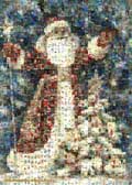Mosaic Santa from old postcards