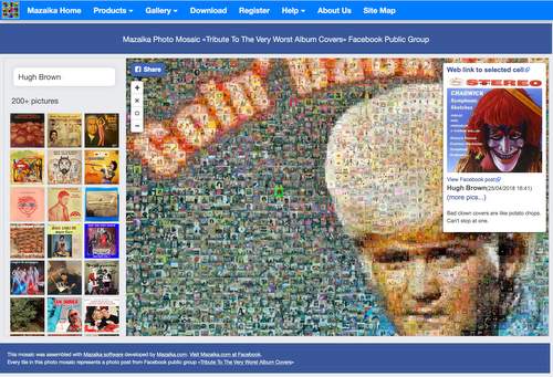 Facebook mosaic - Tribute to the very worst album covers.