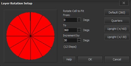 Layer Rotation Setup panel.
