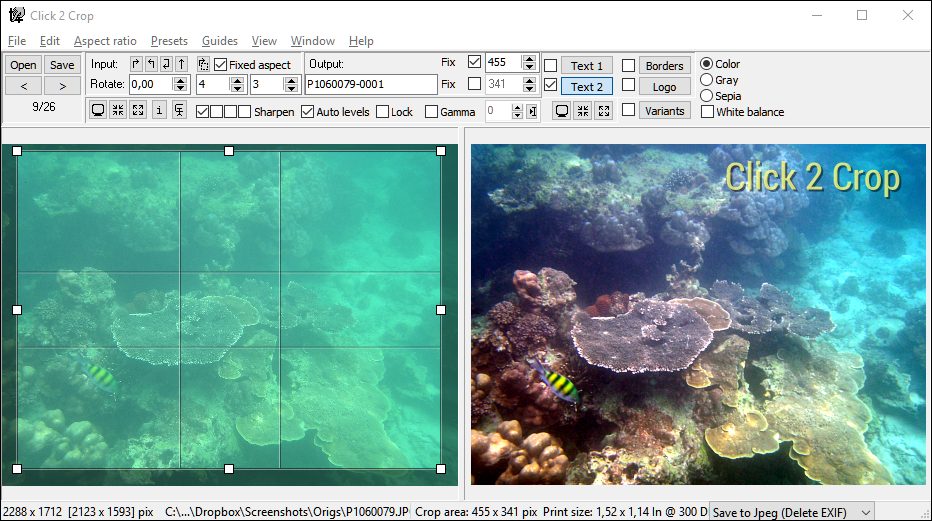 Click 2 Crop for Windows screenshot