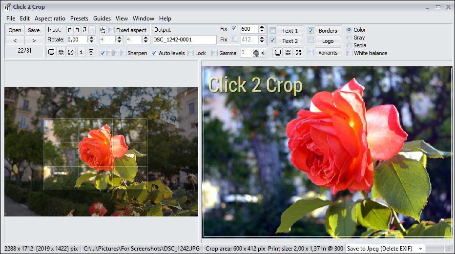 Click 2 Crop for Windows screenshot
