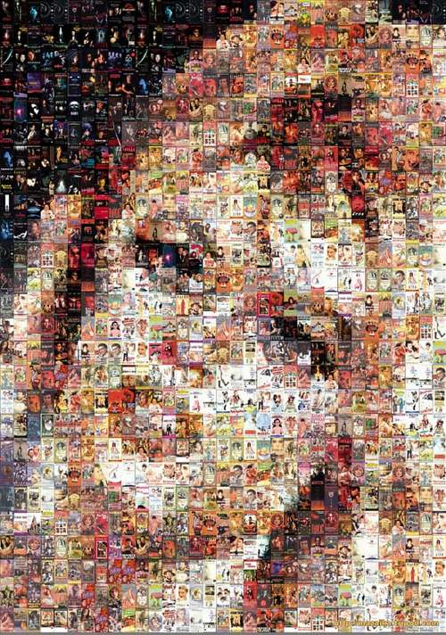 Brigitte Bardot made from video cassette boxes