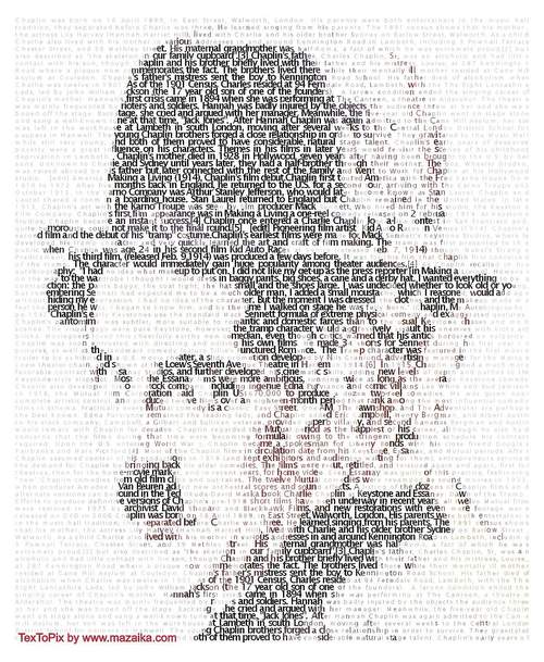 TexToPix - Chaplin's bio.