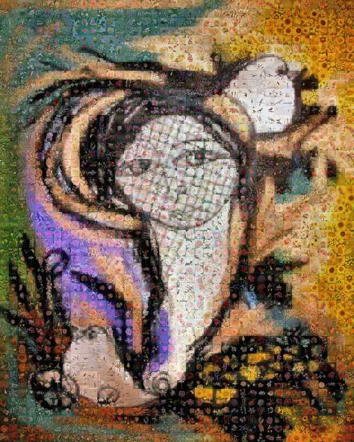 Ofelia by JosEvelio Rodriguez - Mosaic by Gilberto Viciedo