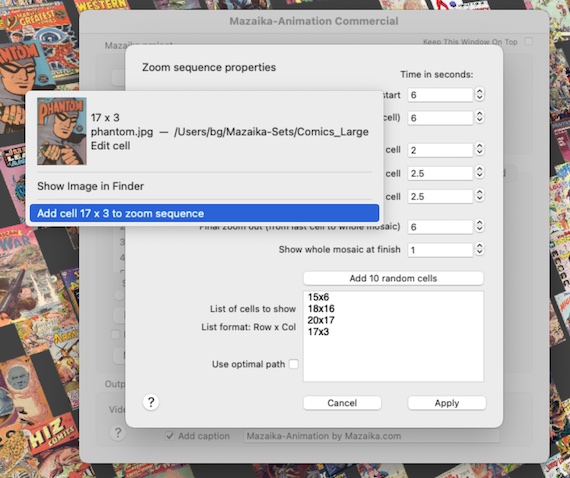 Zoom Steps Add Cell Popup
