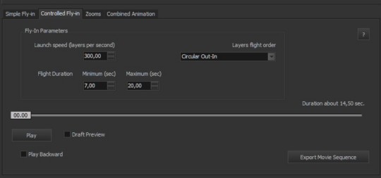 Controlled Fly-in Page