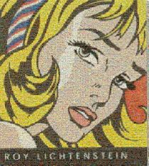 Roy Lichtenstein painting made from comic and book covers.
