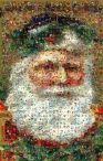 Santa made from postcards